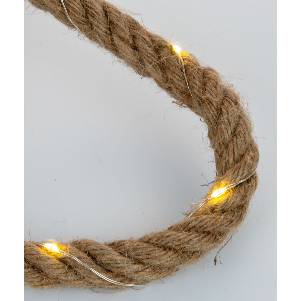 Džiuto virvė su 60 LED lempučių, 450 cm kaina ir informacija | Lauko šviestuvai | pigu.lt