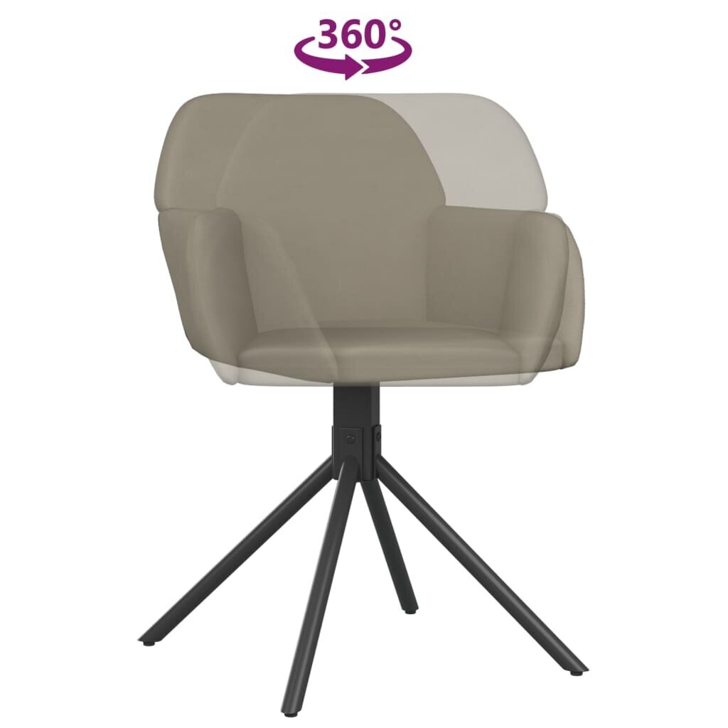 Pasukamos valgomojo kėdės, 2vnt., šviesiai pilkos, aksomas цена и информация | Virtuvės ir valgomojo kėdės | pigu.lt