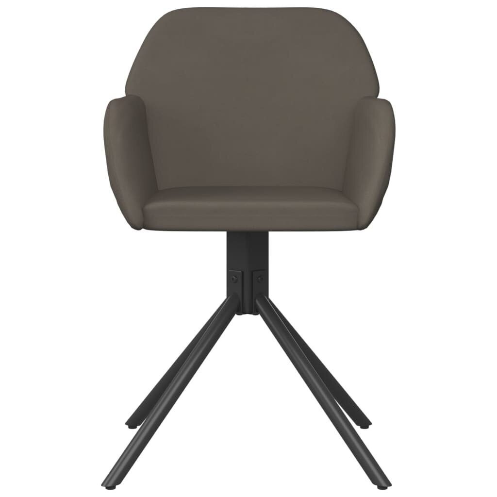 Pasukamos valgomojo kėdės, 2vnt., tamsiai pilkos, aksomas kaina ir informacija | Virtuvės ir valgomojo kėdės | pigu.lt
