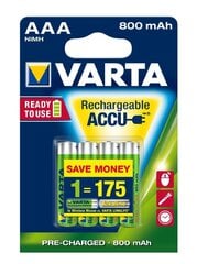 VARTA Ni-MH HR03 элементы, 4 шт цена и информация | varta Сантехника, ремонт, вентиляция | pigu.lt