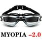 Plaukimo akiniai su dioptrijomis, -2.0 diotrijos korekcija trumparegystei цена и информация | Plaukimo akiniai | pigu.lt