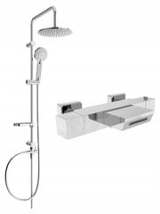 Vonios-dušo sistema su termostatiniu maišytuvu Mexen Carl Cube, Chrome kaina ir informacija | Dušo komplektai ir panelės | pigu.lt