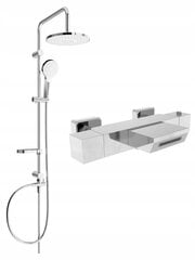 Vonios-dušo sistema su termostatiniu maišytuvu Mexen Erik Cube, Chrome kaina ir informacija | Dušo komplektai ir panelės | pigu.lt