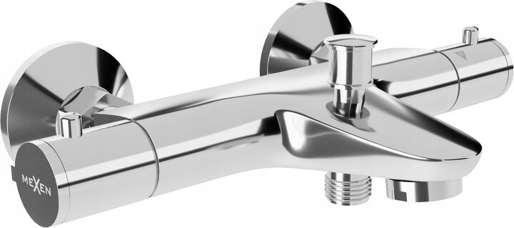 Vonios-dušo sistema su termostatiniu maišytuvu Mexen Carl Nox, Chrome kaina ir informacija | Dušo komplektai ir panelės | pigu.lt