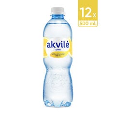 Lengvai gazuotas vanduo Akvilė su natūraliu citrinos aromatu, 12 x 0.5 L (pakuotė) kaina ir informacija | Vanduo | pigu.lt