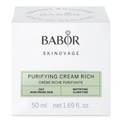 Praturtintas veido kremas riebiai odai Babor Skinovage Purifying Cream Rich, 50 ml kaina ir informacija | Veido kremai | pigu.lt