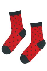 Носки красного цвета из мериносовой шерсти с узором в горошек TAMPERE цена и информация | Женские носки | pigu.lt
