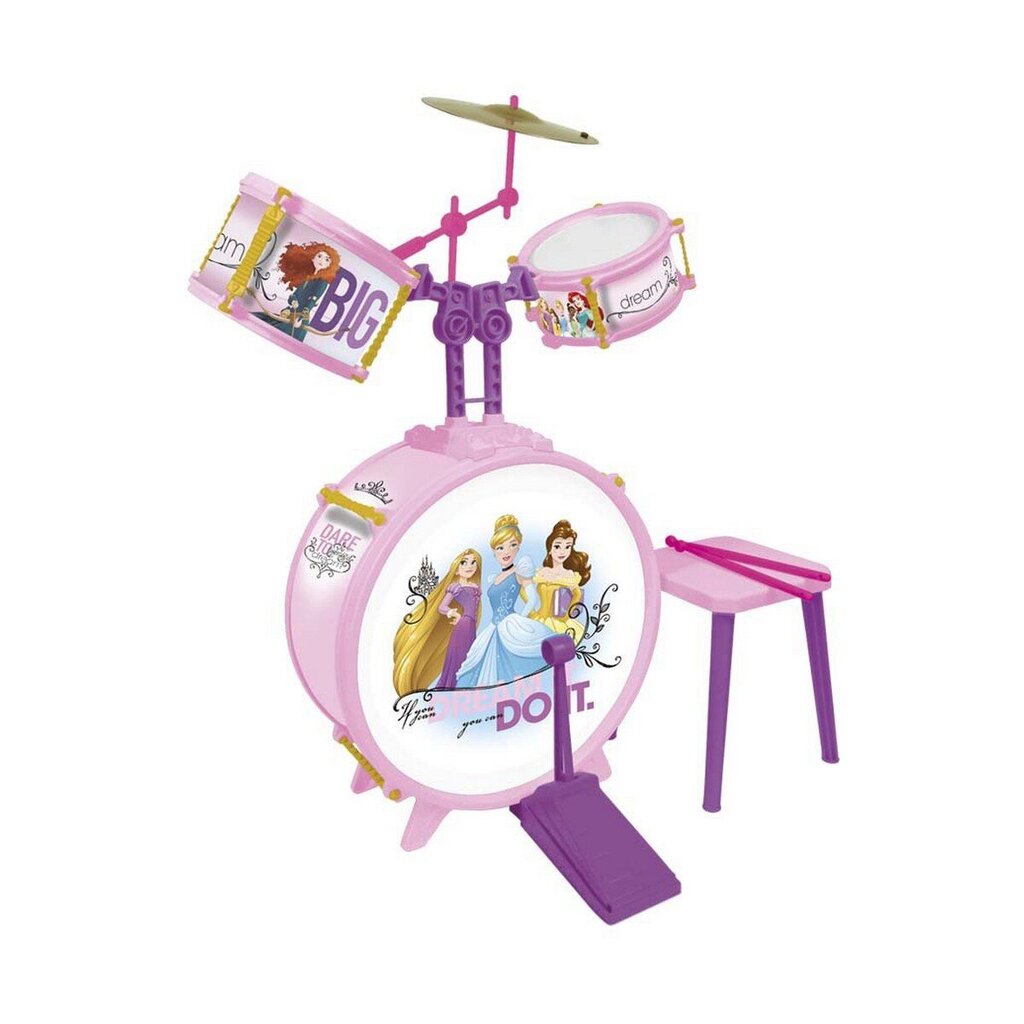 Būgnai Reig Disnėjaus princesės, baltos spalvos, plastmasinis kaina ir informacija | Lavinamieji žaislai | pigu.lt