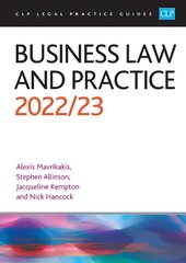 Business Law and Practice 2022/2023: Legal Practice Course Guides (LPC) Revised edition kaina ir informacija | Ekonomikos knygos | pigu.lt