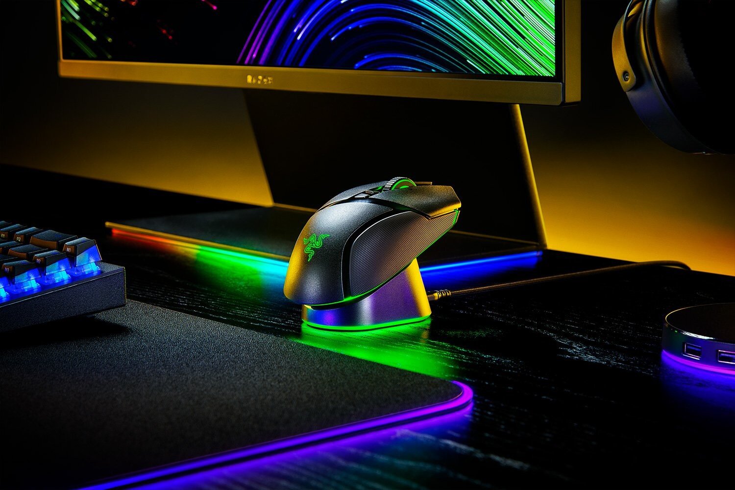 Razer Mouse Dock Pro Wireless Charging Puck Bundle kaina ir informacija | Pelės | pigu.lt