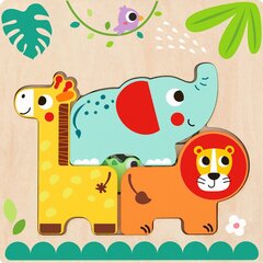 Tooky Toy деревянный многослойный пазл, африканские животные цена и информация | Игрушки для малышей | pigu.lt