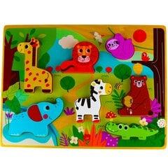 Деревянный пазл Tooky Toy, лесные животные цена и информация | Игрушки для малышей | pigu.lt