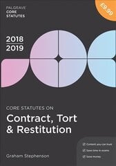 Core Statutes on Contract, Tort & Restitution 2018-19 3rd edition цена и информация | Книги по экономике | pigu.lt