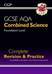 GCSE Combined Science AQA Foundation Complete Revision & Practice w/ Online Ed, Videos & Quizzes kaina ir informacija | Knygos paaugliams ir jaunimui | pigu.lt