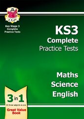 KS3 Complete Practice Tests - Maths, Science & English: Science, Maths and English цена и информация | Книги для подростков  | pigu.lt
