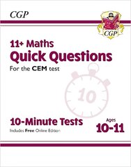 11+ Maths Quick Questions: for the CEM Tests (Ages 10-11) kaina ir informacija | Knygos paaugliams ir jaunimui | pigu.lt