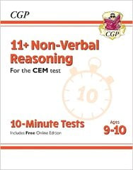 11plus CEM 10-Minute Tests: Non-Verbal Reasoning - Ages 9-10 (with Online   Edition) цена и информация | Развивающие книги | pigu.lt