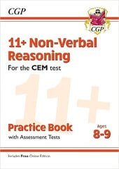 11plus CEM Non-Verbal Reasoning Practice Book & Assessment Tests - Ages 8-9   (with Online Edition) цена и информация | Развивающие книги | pigu.lt