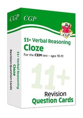 11plus CEM Revision Question Cards: Verbal Reasoning Cloze - Ages 10-11 цена и информация | Развивающие книги | pigu.lt