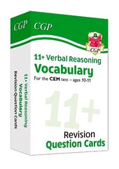 11+ Verbal Reasoning Vocabulary for the CEM test: Revision Question Cards - Ages 10-11 kaina ir informacija | Lavinamosios knygos | pigu.lt