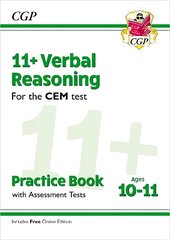 11plus CEM Verbal Reasoning Practice Book & Assessment Tests - Ages 10-11 (with   Online Edition) цена и информация | Развивающие книги | pigu.lt