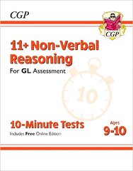 11plus GL 10-Minute Tests: Non-Verbal Reasoning - Ages 9-10 (with Online Edition) цена и информация | Развивающие книги | pigu.lt