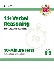 11plus GL 10-Minute Tests: Verbal Reasoning - Ages 8-9 (with Online Edition) цена и информация | Развивающие книги | pigu.lt