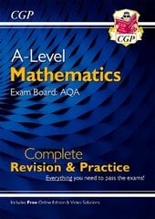 New A-Level Maths AQA Complete Revision & Practice (with Online Edition &   Video Solutions) цена и информация | Книги по экономике | pigu.lt