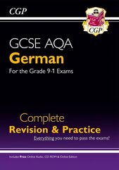 GCSE German AQA Complete Revision & Practice (with CD & Online Edition) -   Grade 9-1 Course: New GCSE German AQA complete revision & practice ( with CD & on цена и информация | Книги для подростков  | pigu.lt