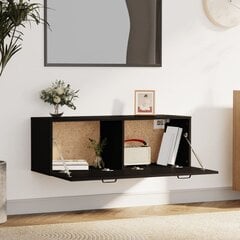 Sieninė spintelė, Apdirbta mediena, 100x36,5x35cm, juoda цена и информация | Шкафчики в гостиную | pigu.lt