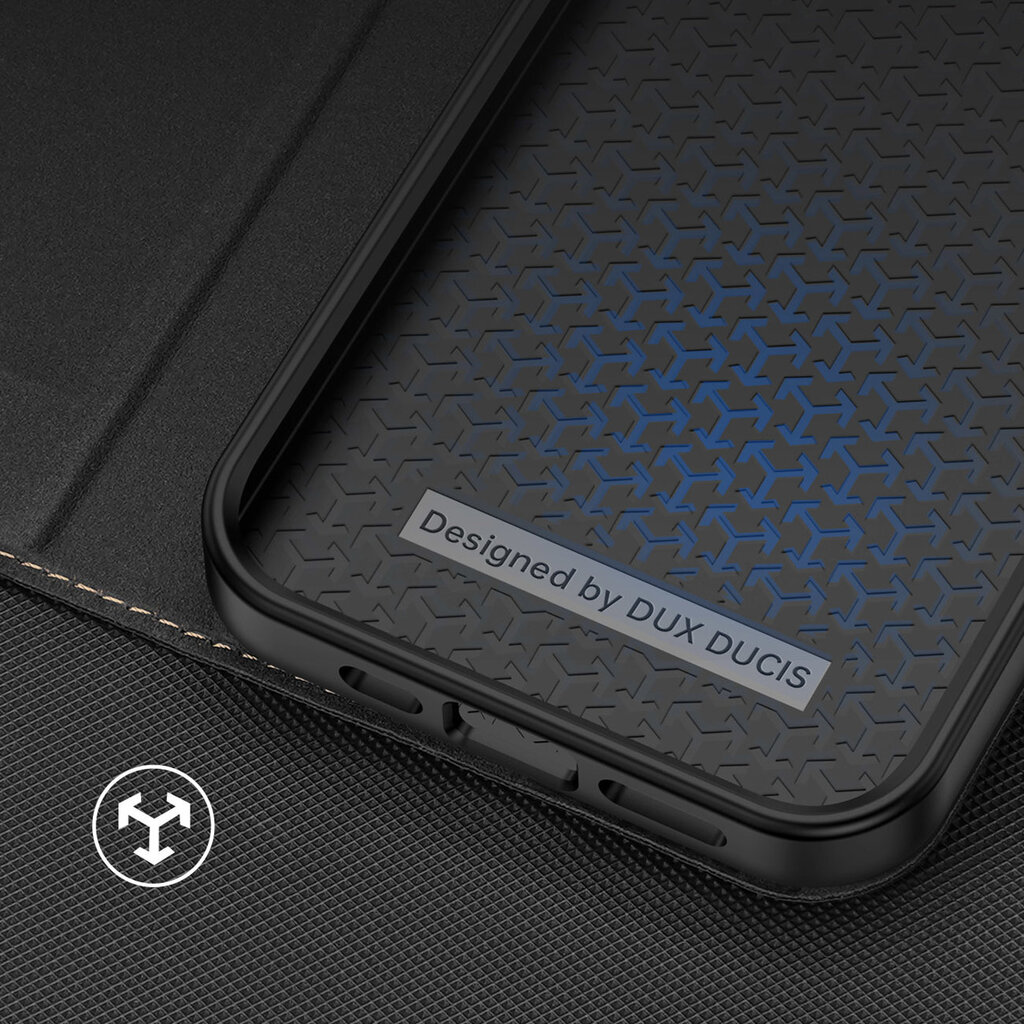 Dux Ducis Skin X2 iPhone 14 with magnetic flap Black kaina ir informacija | Telefono dėklai | pigu.lt