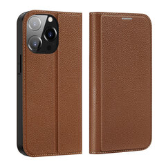 Dux Ducis Skin X2 iPhone 14 Pro with magnetic flap brown kaina ir informacija | Telefono dėklai | pigu.lt