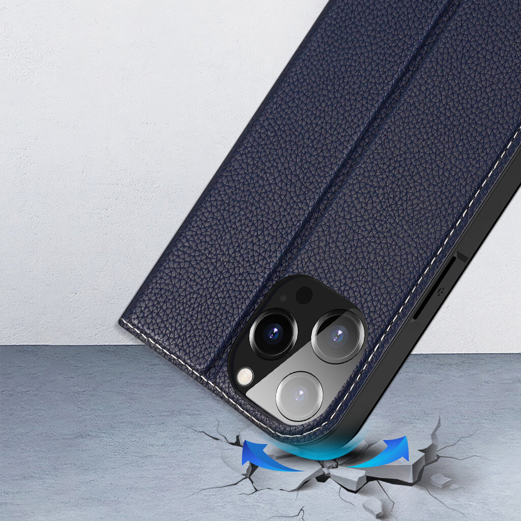 Dux Ducis Skin X2 iPhone 14 Pro Max with magnetic flap blue kaina ir informacija | Telefono dėklai | pigu.lt