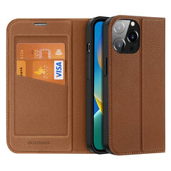 Dux Ducis Skin X2 iPhone 14 Pro Max with magnetic flap brown kaina ir informacija | Telefono dėklai | pigu.lt