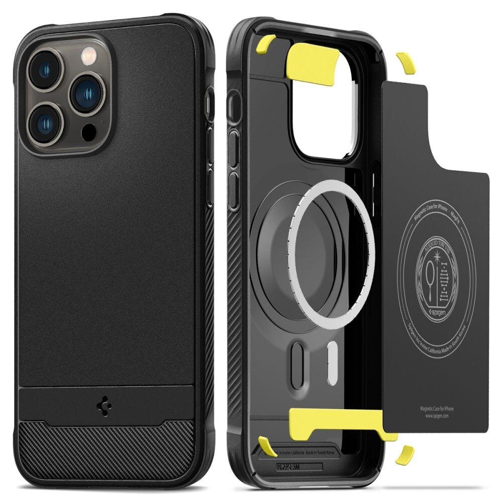 Spigen Rugged Armor iPhone 14 Pro Max Black kaina ir informacija | Telefono dėklai | pigu.lt