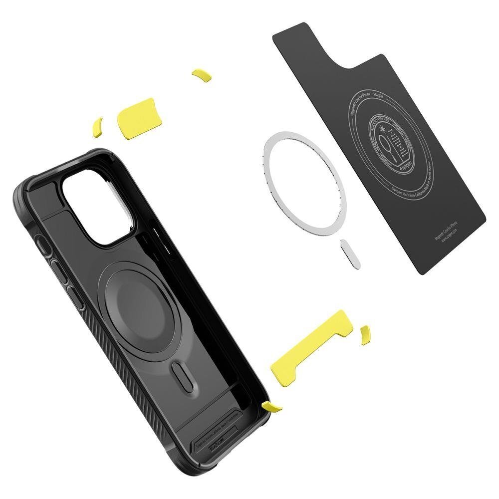 Spigen Rugged Armor iPhone 14 Pro Max Black kaina ir informacija | Telefono dėklai | pigu.lt