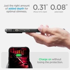 Spigen Rugged Armor iPhone 14 Pro Black kaina ir informacija | Telefono dėklai | pigu.lt