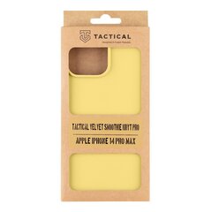 Tactical Velvet Smoothie Cover skirtas Apple iPhone 14 Pro Max, geltonas kaina ir informacija | Telefono dėklai | pigu.lt