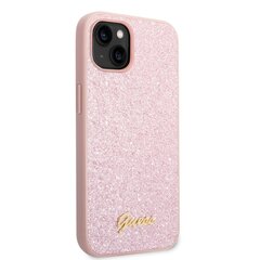 Guess PC/TPU Glitter Flakes Metal Logo Case для iPhone 14 Pink цена и информация | Чехлы для телефонов | pigu.lt