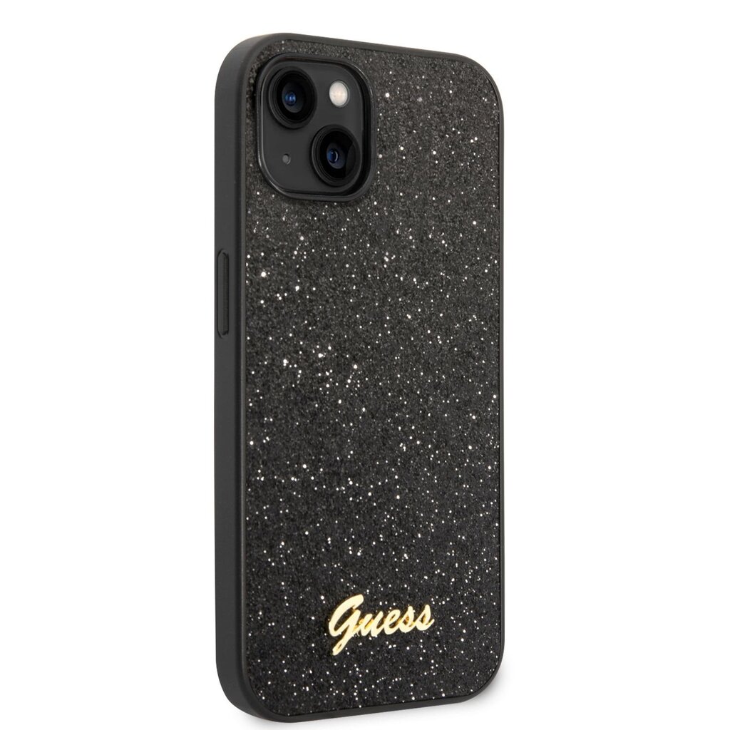 Guess PC/TPU Glitter Flakes Metal Logo Case для iPhone 14 Black цена |  pigu.lt