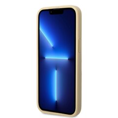 Guess PC/TPU Glitter Flakes Metal Logo Case skirta iPhone 14 Pro, auksinis kaina ir informacija | Telefono dėklai | pigu.lt