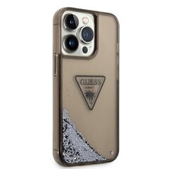 Guess PC/TPU Liquid Glitter Triangle Logo Case skirtas iPhone 14 Pro, juodas kaina ir informacija | Telefono dėklai | pigu.lt