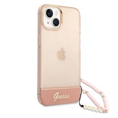 Guess PC/TPU Camera Outline Translucent Case skirtas iPhone 14 Plus, rožinis kaina ir informacija | Telefono dėklai | pigu.lt