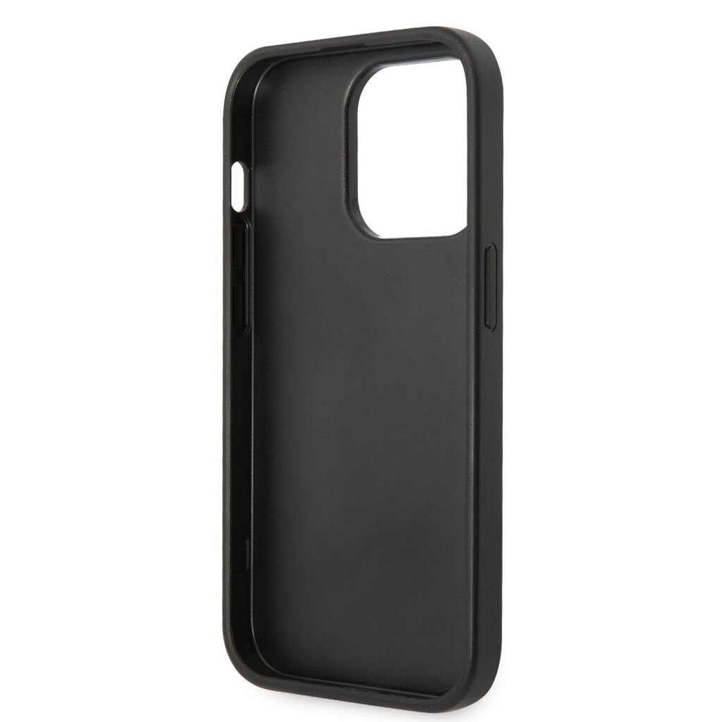 Guess PU Leather Saffiano Case skirtas iPhone 14 Pro Max, juodas kaina ir informacija | Telefono dėklai | pigu.lt
