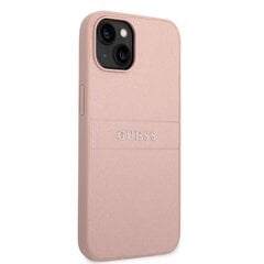 Guess PU Leather Saffiano Case skirtas iPhone 14 Plus, rožinis kaina ir informacija | Telefonų dėklai | pigu.lt