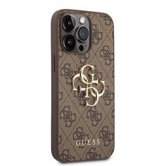 Guess PU 4G Metal Logo Case для iPhone 14 Pro Brown цена и информация | Чехлы для телефонов | pigu.lt