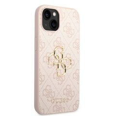Guess PU 4G Metal Logo Case skirtas iPhone 14, rožinis kaina ir informacija | Telefono dėklai | pigu.lt