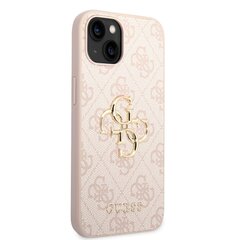 Guess PU 4G Metal Logo Case skirtas iPhone 14 Plus, rožinis kaina ir informacija | Telefono dėklai | pigu.lt