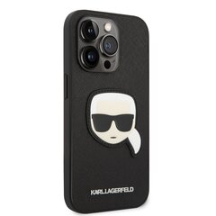 Karl Lagerfeld PU Saffiano Karl Head Case skirtas iPhone 14 Pro, juodas kaina ir informacija | Telefono dėklai | pigu.lt