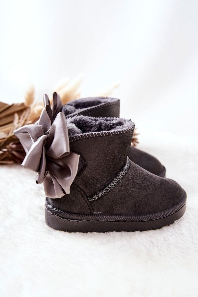 Šilti sniego batai su lankeliu vaikams BSB17668, pilki kaina ir informacija | Bateliai vaikams | pigu.lt